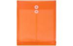 9 3/4 x 11 3/4 Plastic Envelopes with Button & String Tie Closure - Letter Open End - (Pack of 12) Bright Orange