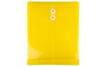 9 3/4 x 11 3/4 Plastic Envelopes with Button & String Tie Closure - Letter Open End - (Pack of 12) Yellow