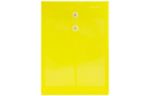 9 3/4 x 14 1/2 Plastic Envelopes with Button & String Tie Closure - Legal Open End - (Pack of 12) Yellow
