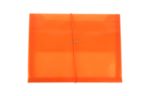 9 3/4 x 13 Plastic Expansion Envelopes with Elastic Band Closure - Letter Booklet - 2.5 Inch Expansion - (Pack of 12) Orange
