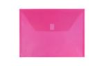 9 3/4 x 13 Plastic Envelopes with Hook & Loop Closure - Letter Booklet - (Pack of 12) Fuchsia Pink