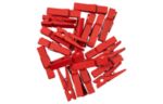 1 3/8 Inch Wood Clip Clothespins (Pack of 20) Red