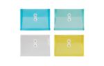 5 1/2 x 7 1/2 Plastic Envelopes with Button & String Tie Closure (Pack of 12) Assorted