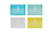 5 1/2 x 7 1/2 Plastic Envelopes with Button & String Tie Closure - Index Booklet - (Pack of 24)