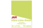 8 1/2 x 11 Full Page Label (Pack of 10) Ultra Lime Green