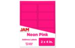 2 x 4 Rectangle Label (Pack of 120) Neon Pink