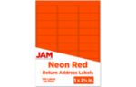 1 x 2 5/8 Rectangle Return Address Label (Pack of 120) Neon Red