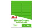 1 1/3 x 4 Rectangle Return Address Label (Pack of 126) Neon Green