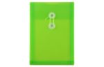 6 1/4 x 9 1/4 Plastic Envelopes with Button & String Tie Closure - Open End - (Pack of 12) Lime Green