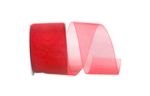 2 1/2" Chiffon Mono Sheer Ribbon, 50 Yards Rose Red