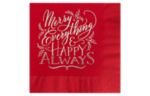 Holiday Cocktail Napkin (25 per pack) - (4 3/4 x 4 3/4) Merry and Happy