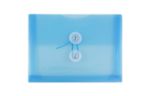 5 1/2 x 7 1/2 Plastic Envelopes with Button & String Tie Closure (Pack of 12) Blue