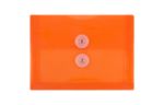 5 1/2 x 7 1/2 Plastic Envelopes with Button & String Tie Closure - Index Booklet - (Pack of 12) Orange