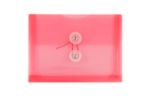 5 1/2 x 7 1/2 Plastic Envelopes with Button & String Tie Closure (Pack of 12) Red
