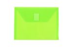 5 1/2 x 7 1/2 Plastic Envelopes with Hook & Loop Closure - Index Booklet - (Pack of 12) Lime Green