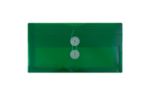 5 1/4 x 10 Plastic Envelopes with Button & String Tie Closure - #10 Booklet - (Pack of 12) Green