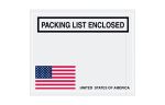 4 1/2 x 5 1/2 Packing List Enclosed Envelope U.S.A. Flag