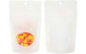 3 1/8 x 2 x 5 1/8 Stand Up Zipper Pouch w/Oval Window & Hang Hole (Pack of 100)