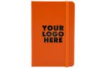 4 x 6 Hardcover Notebook w/Elastic Closure (Black Foil) Sunburst Orange w/ Black Foil