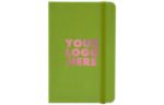 4 x 6 Hardcover Notebook w/Elastic Closure (Black Foil) Green Apple w/ Rose Gold Foil
