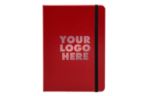 5 x 7 Hardcover Notebook w/Elastic Closure (Full Color) Red w/ Rose Gold Foil