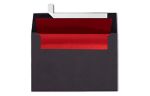 A4 Invitation Envelope (4 1/4 x 6 1/4) Black w/Red LUX Lining