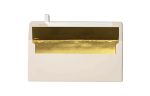 #10 Foil Lined Square Flap Envelope (4 1/8 x 9 1/2) Natural w/Gold LUX Lining