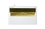#10 Square Flap Envelope (4 1/8 x 9 1/2) White w/Gold LUX Lining