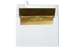 A4 Foil Lined Invitation Envelope (4 1/4 x 6 1/4) White w/Gold LUX Lining