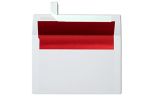 A9 Foil Lined Invitation Envelope (5 3/4 x 8 3/4) White w/Red LUX Lining
