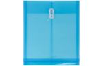 9 3/4 x 11 3/4 Plastic Envelopes with Button & String Tie Closure - Letter Open End - (Pack of 6) Blue