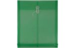 9 3/4 x 11 3/4 Plastic Envelopes with Button & String Tie Closure - Letter Open End - (Pack of 6) Green