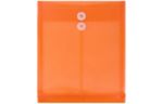 9 3/4 x 11 3/4 Plastic Envelopes with Button & String Tie Closure - Letter Open End - (Pack of 6) Bright Orange
