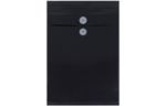 9 3/4 x 14 1/2 Plastic Envelopes with Button & String Tie Closure - Legal Open End - (Pack of 12) Black
