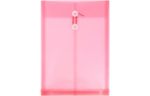 9 3/4 x 14 1/2 Plastic Envelopes with Button & String Tie Closure - Legal Booklet - (Pack of 12) Red