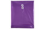 9 3/4 x 11 3/4 Plastic Envelopes with Button & String Tie Closure - Letter Open End - (Pack of 6) Purple Pearl