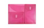 9 3/4 x 13 Plastic Envelopes with Hook & Loop Closure - Letter Booklet - (Pack of 12) Pink