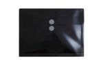 9 3/4 x 13 Plastic Envelopes with Button & String Tie Closure - Letter Booklet - (Pack of 12) Black