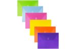 9 3/4 x 13 Plastic Envelopes with Hook & Loop Closure - Letter Booklet - (Pack of 6) Assorted