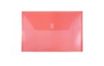 9 3/4 x 14 1/2 Plastic Envelopes with Hook & Loop Closure - Legal Booklet - (Pack of 6) Red