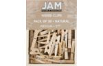 Medium 1 1/8 Inch Wood Clip Clothespins (Pack of 50) Natural