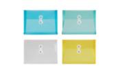5 1/2 x 7 1/2 Plastic Envelopes with Button & String Tie Closure - Index Booklet - (Pack of 24)
