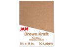 8 1/2 x 11 Full Page Label (Pack of 10) Brown Kraft