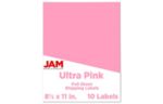 8 1/2 x 11 Full Page Label (Pack of 10) Ultra Pink