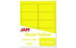 2 x 4 Rectangle Label (Pack of 120) Neon Yellow