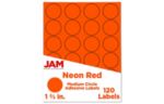 1 2/3 Inch Circle Label (Pack of 120) Neon Red