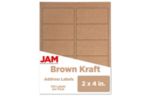 2 x 4 Rectangle Label (Pack of 120) Brown Kraft