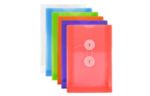 4 1/4 x 6 1/4 Plastic Envelopes with Button & String Tie Closure (Pack of 6) Assorted