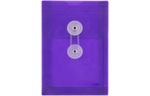 4 1/4 x 6 1/4 Plastic Envelopes with Button & String Tie Closure - Open End - (Pack of 6) Purple