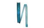 5/8" Sheer Glitter Dot Wired Edge Ribbon, 50 Yards Turquoise